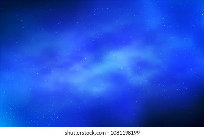 Light BLUE vector cover with astronomical stars. Blurred decorative design in simple style with galaxy stars. Smart design for your business advert.