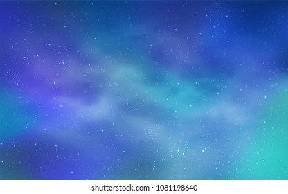 Light BLUE vector cover with astronomical stars. Blurred decorative design in simple style with galaxy stars. Pattern for astrology websites.