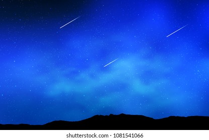 Light BLUE vector cover with astronomical stars. Blurred decorative design in simple style with galaxy stars. Pattern for astronomy websites.