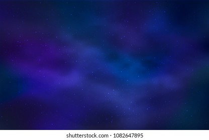 Light BLUE vector cover with astronomical stars. Blurred decorative design in simple style with galaxy stars. Smart design for your business advert.