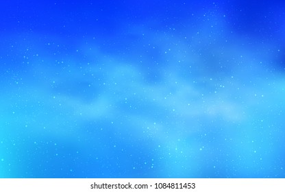 Light BLUE vector cover with astronomical stars. Space stars on blurred abstract background with gradient. Pattern for astrology websites.