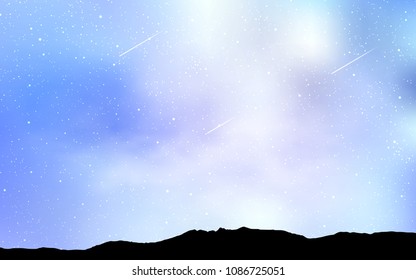Light BLUE vector cover with astronomical stars. Shining illustration with sky stars on abstract template. Template for cosmic backgrounds.