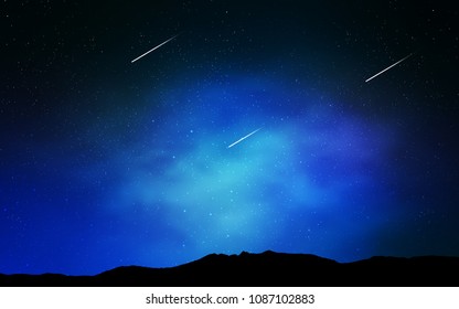 Light BLUE vector cover with astronomical stars. Space stars on blurred abstract background with gradient. Template for cosmic backgrounds.