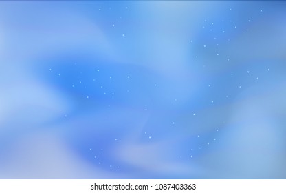 Light BLUE vector cover with astronomical stars. Blurred decorative design in simple style with galaxy stars. Best design for your ad, poster, banner.