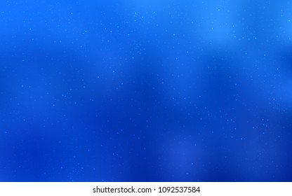 Light BLUE vector cover with astronomical stars. Blurred decorative design in simple style with galaxy stars. Pattern for futuristic ad, booklets.