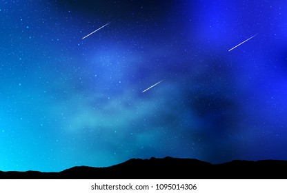 Light BLUE vector cover with astronomical stars. Space stars on blurred abstract background with gradient. Smart design for your business advert.