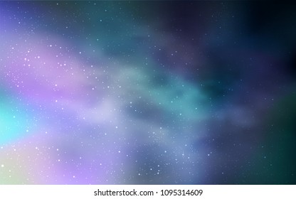 Light BLUE vector cover with astronomical stars. Glitter abstract illustration with colorful cosmic stars. Best design for your ad, poster, banner.