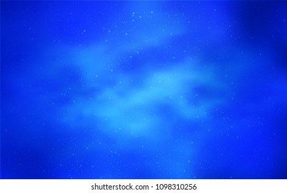 Light BLUE vector cover with astronomical stars. Shining colored illustration with bright astronomical stars. Pattern for astronomy websites.