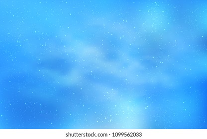 Light BLUE vector cover with astronomical stars. Blurred decorative design in simple style with galaxy stars. Best design for your ad, poster, banner.