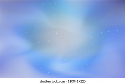 Light BLUE vector cover with astronomical stars. Shining illustration with sky stars on abstract template. Best design for your ad, poster, banner.