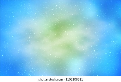 Light BLUE vector cover with astronomical stars. Shining illustration with sky stars on abstract template. Template for cosmic backgrounds.