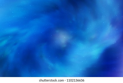 Light BLUE vector cover with astronomical stars. Blurred decorative design in simple style with galaxy stars. Template for cosmic backgrounds.
