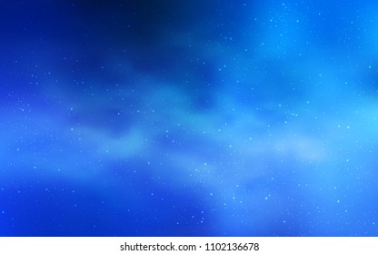 Light BLUE vector cover with astronomical stars. Blurred decorative design in simple style with galaxy stars. Pattern for astrology websites.