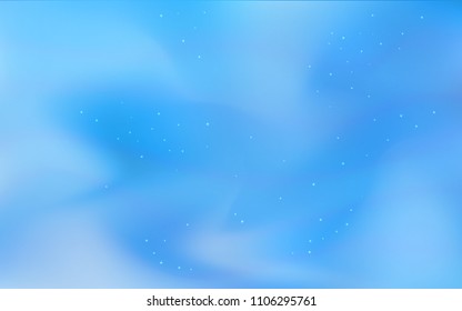 Light BLUE vector cover with astronomical stars. Blurred decorative design in simple style with galaxy stars. Pattern for astrology websites.