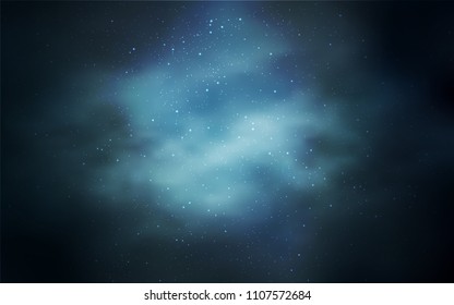 Light BLUE vector cover with astronomical stars. Shining illustration with sky stars on abstract template. Pattern for futuristic ad, booklets.