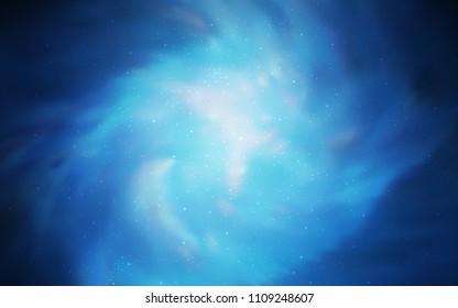 Light BLUE vector cover with astronomical stars. Blurred decorative design in simple style with galaxy stars. Template for cosmic backgrounds.