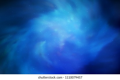 Light BLUE vector cover with astronomical stars. Glitter abstract illustration with colorful cosmic stars. Smart design for your business advert.