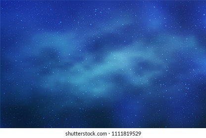 Light BLUE vector cover with astronomical stars. Glitter abstract illustration with colorful cosmic stars. Pattern for astronomy websites.