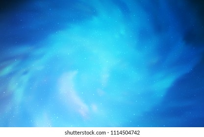 Light BLUE vector cover with astronomical stars. Shining colored illustration with bright astronomical stars. Pattern for astrology websites.