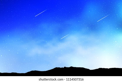 Light BLUE vector cover with astronomical stars. Blurred decorative design in simple style with galaxy stars. Template for cosmic backgrounds.