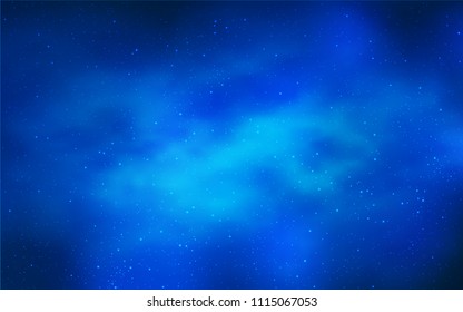 Light BLUE vector cover with astronomical stars. Blurred decorative design in simple style with galaxy stars. Smart design for your business advert.