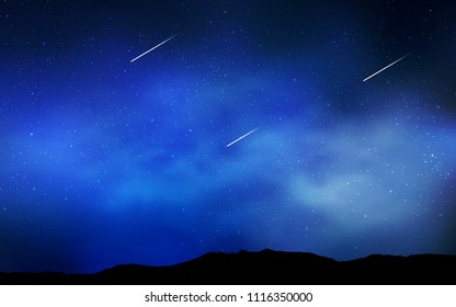 Light BLUE vector cover with astronomical stars. Shining colored illustration with bright astronomical stars. Template for cosmic backgrounds.