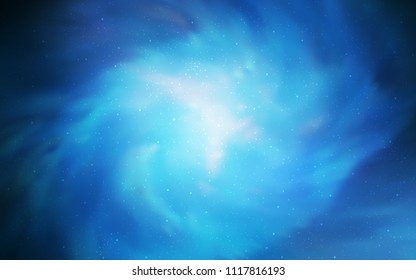 Light BLUE vector cover with astronomical stars. Blurred decorative design in simple style with galaxy stars. Pattern for futuristic ad, booklets.