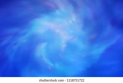 Light BLUE vector cover with astronomical stars. Blurred decorative design in simple style with galaxy stars. Pattern for astronomy websites.