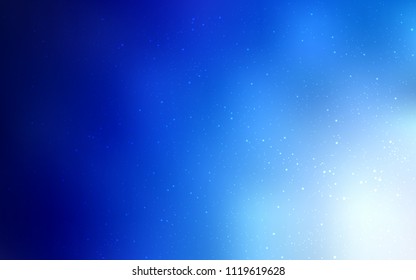 Light BLUE vector cover with astronomical stars. Blurred decorative design in simple style with galaxy stars. Pattern for astronomy websites.