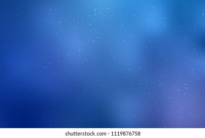 Light BLUE vector cover with astronomical stars. Space stars on blurred abstract background with gradient. Template for cosmic backgrounds.