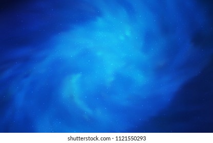 Light BLUE vector cover with astronomical stars. Shining illustration with sky stars on abstract template. Best design for your ad, poster, banner.