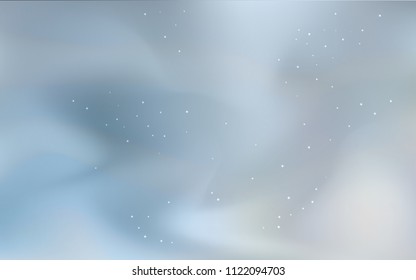 Light BLUE vector cover with astronomical stars. Space stars on blurred abstract background with gradient. Pattern for futuristic ad, booklets.