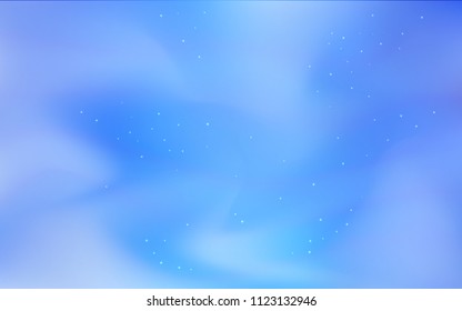Light BLUE vector cover with astronomical stars. Shining illustration with sky stars on abstract template. Pattern for futuristic ad, booklets.