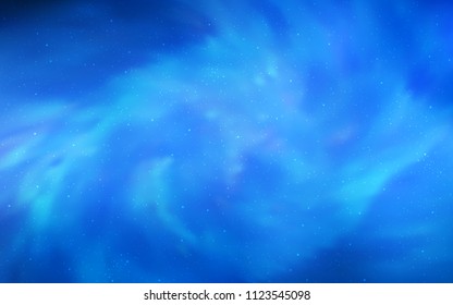 Light BLUE vector cover with astronomical stars. Shining colored illustration with bright astronomical stars. Best design for your ad, poster, banner.