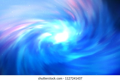 Light BLUE vector cover with astronomical stars. Blurred decorative design in simple style with galaxy stars. Pattern for astronomy websites.