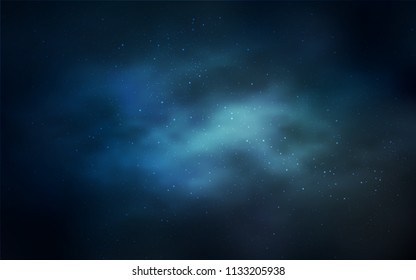 Light BLUE vector cover with astronomical stars. Space stars on blurred abstract background with gradient. Best design for your ad, poster, banner.