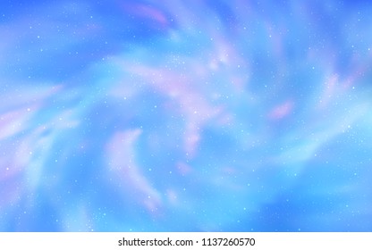 Light BLUE vector cover with astronomical stars. Glitter abstract illustration with colorful cosmic stars. Smart design for your business advert.