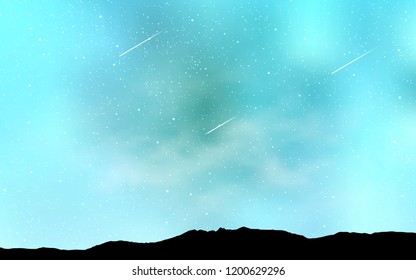 Light BLUE vector cover with astronomical stars. Shining colored illustration with bright astronomical stars. Best design for your ad, poster, banner.
