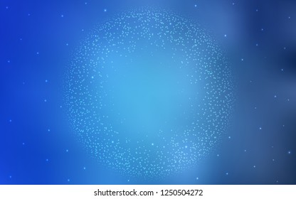 Light BLUE vector cover with astronomical stars. Shining colored illustration with bright astronomical stars. Smart design for your business advert.