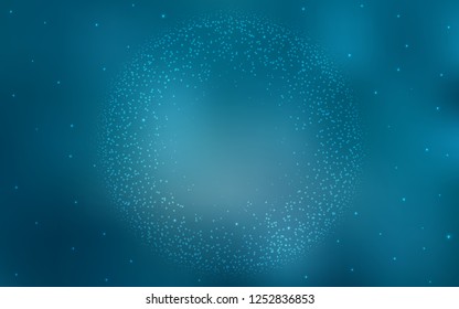 Light BLUE vector cover with astronomical stars. Space stars on blurred abstract background with gradient. Smart design for your business advert.