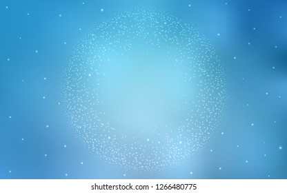 Light BLUE vector cover with astronomical stars. Shining colored illustration with bright astronomical stars. Best design for your ad, poster, banner.