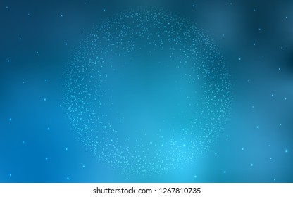 Light BLUE vector cover with astronomical stars. Shining illustration with sky stars on abstract template. Pattern for astrology websites.