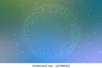 Light BLUE vector cover with astronomical stars. Blurred decorative design in simple style with galaxy stars. Template for cosmic backgrounds.