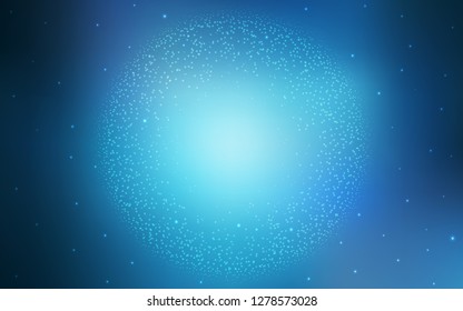 Light BLUE vector cover with astronomical stars. Shining colored illustration with bright astronomical stars. Best design for your ad, poster, banner.