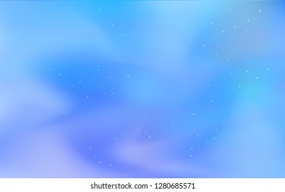 Light BLUE vector cover with astronomical stars. Space stars on blurred abstract background with gradient. Template for cosmic backgrounds.