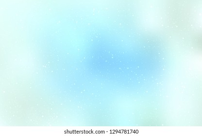 Light BLUE vector cover with astronomical stars. Glitter abstract illustration with colorful cosmic stars. Best design for your ad, poster, banner.