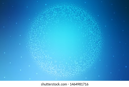 Light BLUE vector cover with astronomical stars. Space stars on blurred abstract background with gradient. Pattern for astrology websites.
