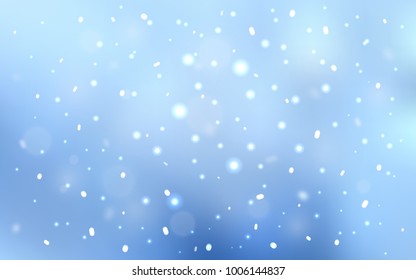 Light BLUE vector cover with beautiful snowflakes. Glitter abstract illustration with crystals of ice. New year design for your business advert.