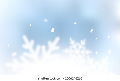 Light BLUE vector cover with beautiful snowflakes. Decorative shining illustration with snow on abstract template. New year design for your ad, poster, banner.