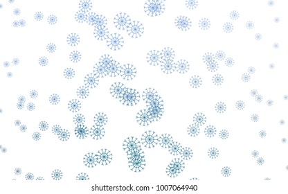 Light BLUE vector cover with beautiful snowflakes. Shining colored illustration with snow in christmas style. The pattern can be used for new year leaflets.